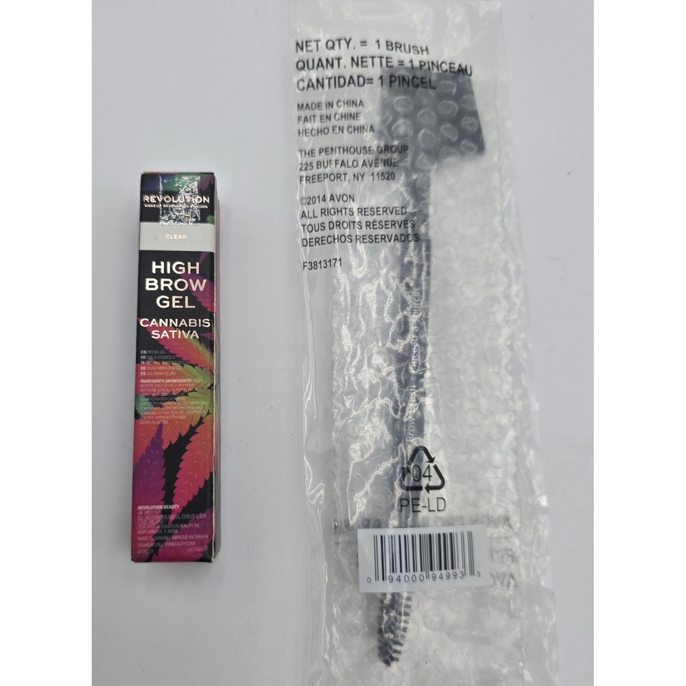 Revolution High Brow Gel Clear Cannabis Sativa & Avon Pro Brow Brush Set NEW - Picture 2 of 3